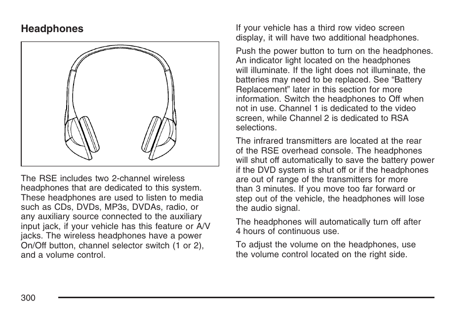 Headphones | Cadillac 2007 Escalade User Manual | Page 300 / 570