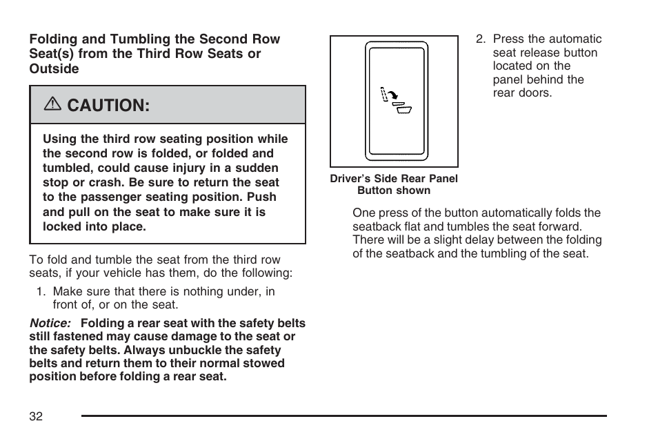 Caution | Cadillac 2007 Escalade User Manual | Page 32 / 570