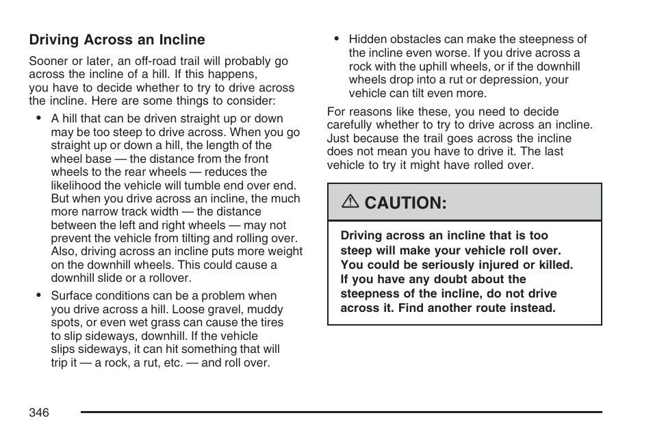 Caution | Cadillac 2007 Escalade User Manual | Page 346 / 570