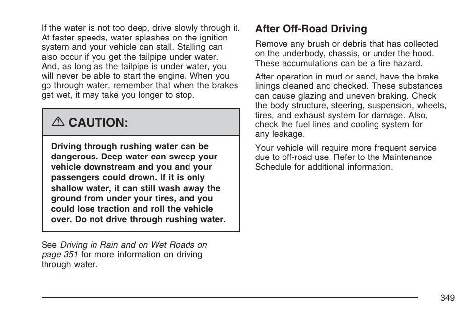 Caution | Cadillac 2007 Escalade User Manual | Page 349 / 570