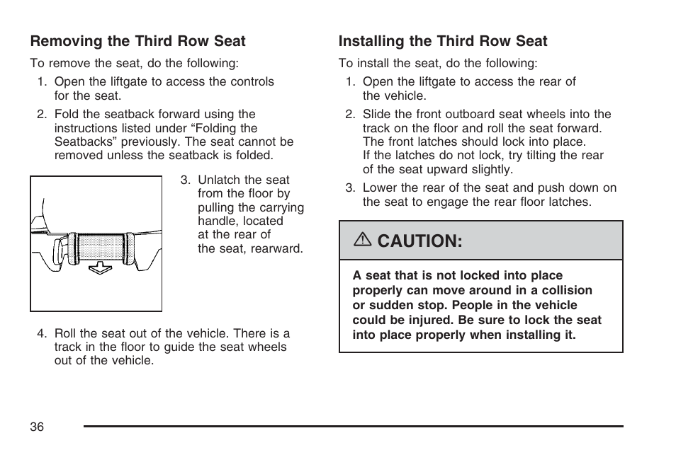 Caution | Cadillac 2007 Escalade User Manual | Page 36 / 570