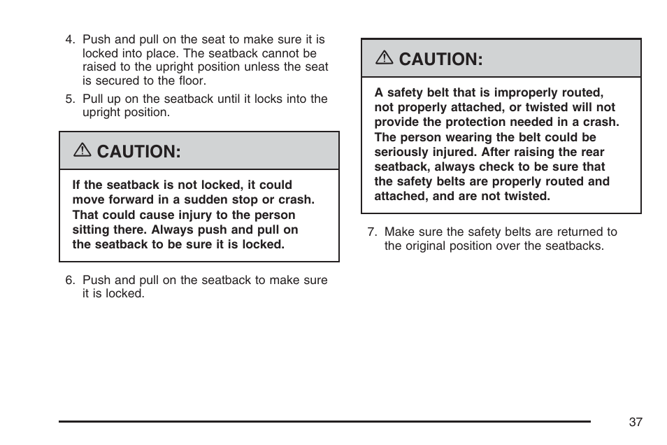 Caution | Cadillac 2007 Escalade User Manual | Page 37 / 570