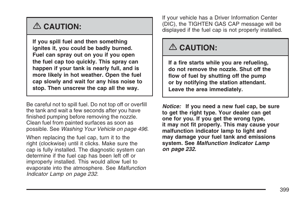 Caution | Cadillac 2007 Escalade User Manual | Page 399 / 570