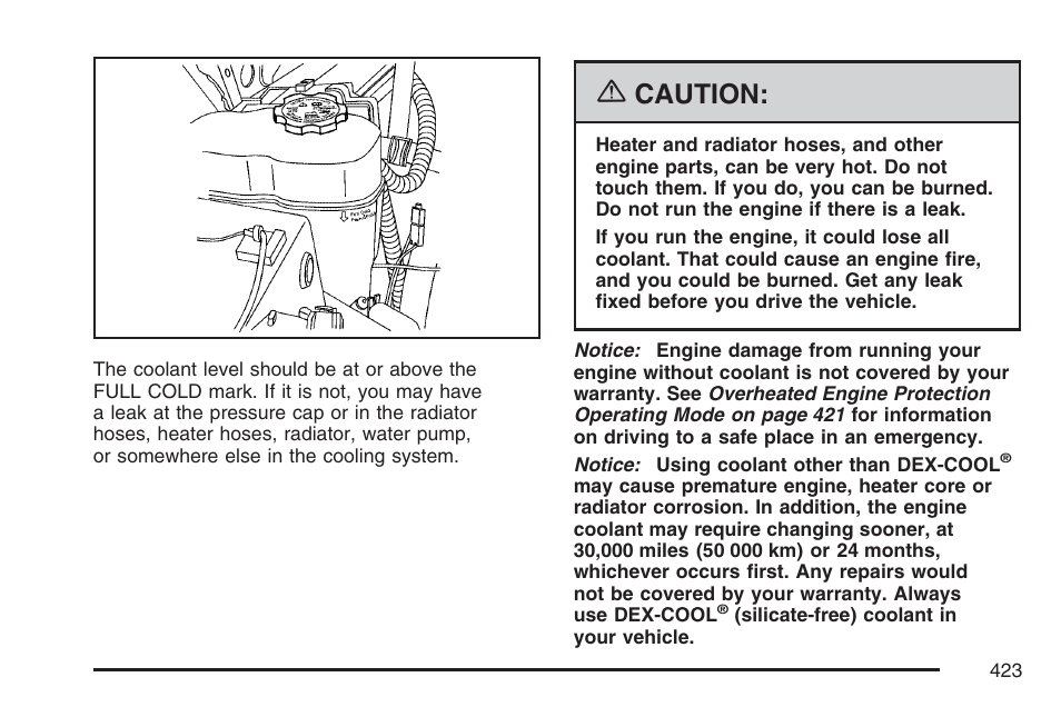 Caution | Cadillac 2007 Escalade User Manual | Page 423 / 570