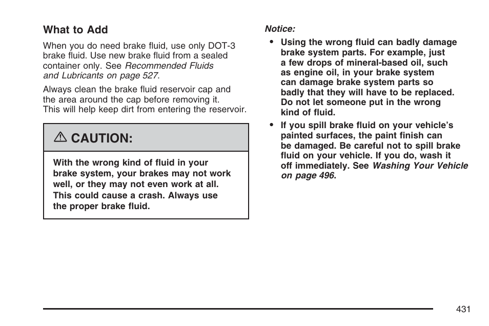 Caution | Cadillac 2007 Escalade User Manual | Page 431 / 570
