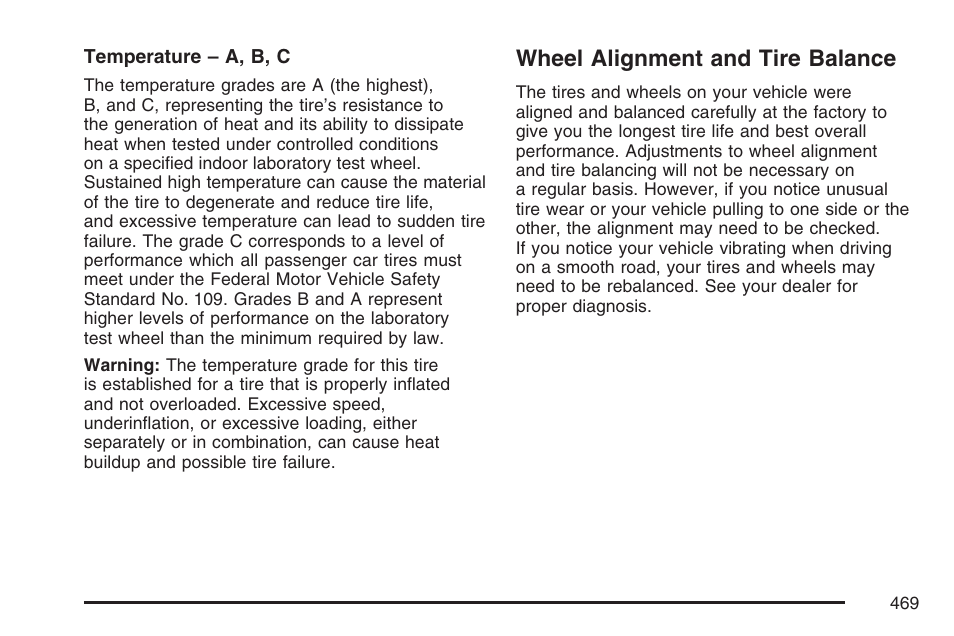 Wheel alignment and tire balance | Cadillac 2007 Escalade User Manual | Page 469 / 570