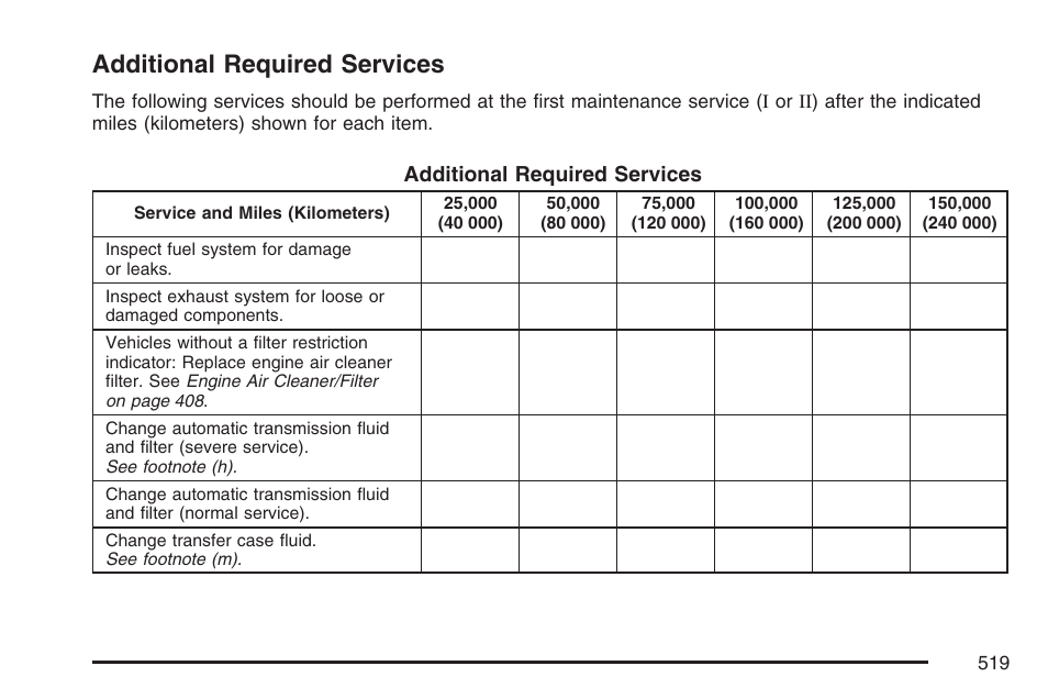Additional required services | Cadillac 2007 Escalade User Manual | Page 519 / 570
