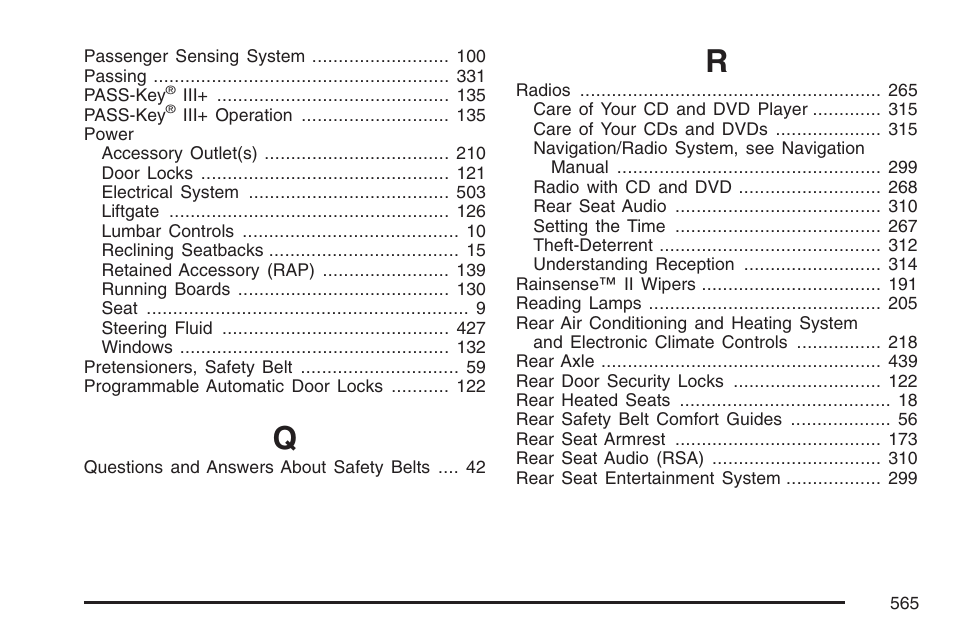 Cadillac 2007 Escalade User Manual | Page 565 / 570