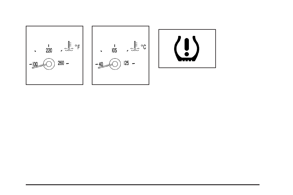Engine coolant temperature gage, Tire pressure light | Cadillac 2006 XLR User Manual | Page 167 / 448