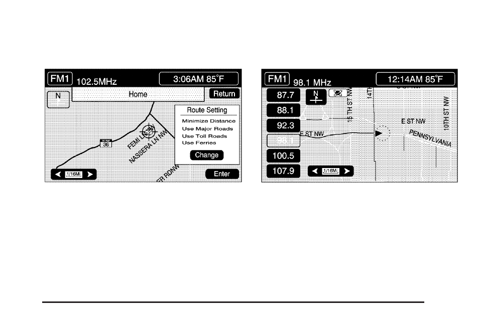 Home, Set by map | Cadillac 2006 XLR User Manual | Page 229 / 448