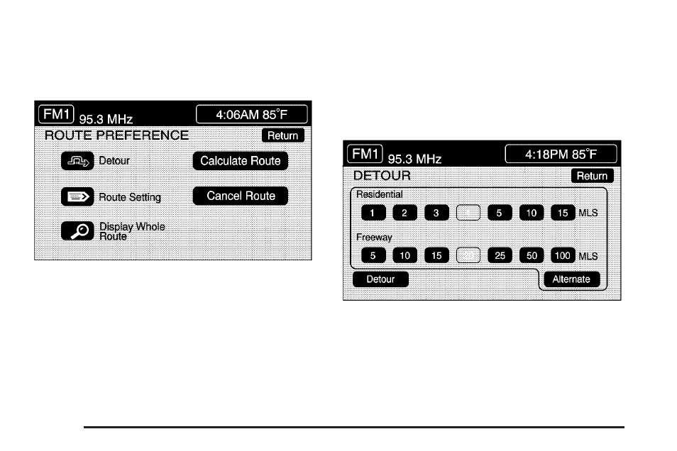 Route preference, Route preference -36, Detour | Cadillac 2006 XLR User Manual | Page 232 / 448