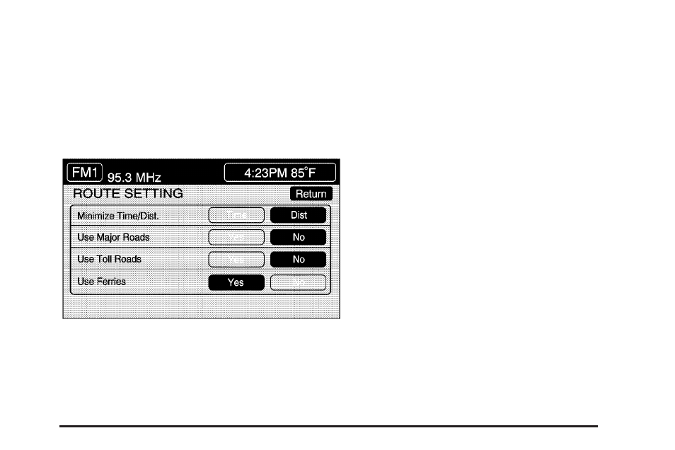 Route setting | Cadillac 2006 XLR User Manual | Page 233 / 448