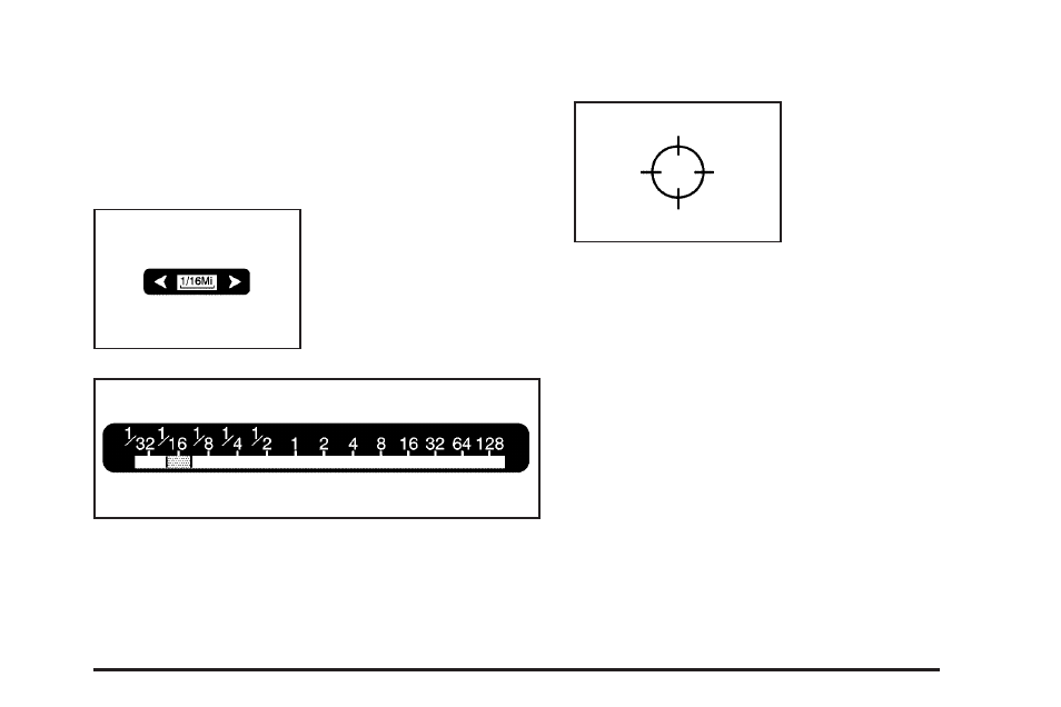 Map adjustments, Map scales, Scrolling the map | Cadillac 2006 XLR User Manual | Page 237 / 448