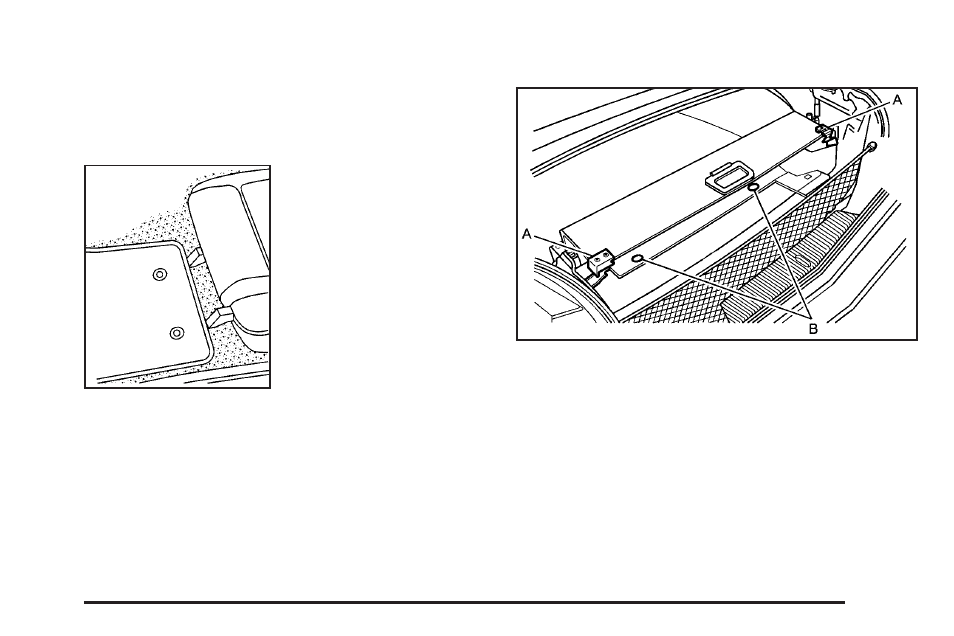 Floor mats, Rear storage area, Floor mats -45 rear storage area -45 | Cadillac 2006 XLR User Manual | Page 97 / 448