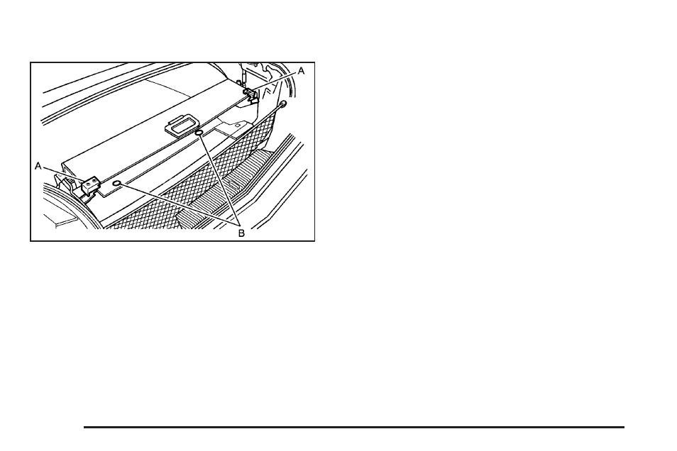 Rear storage area, Convenience net, Rear storage area -44 convenience net -44 | Cadillac 2005 XLR User Manual | Page 100 / 438
