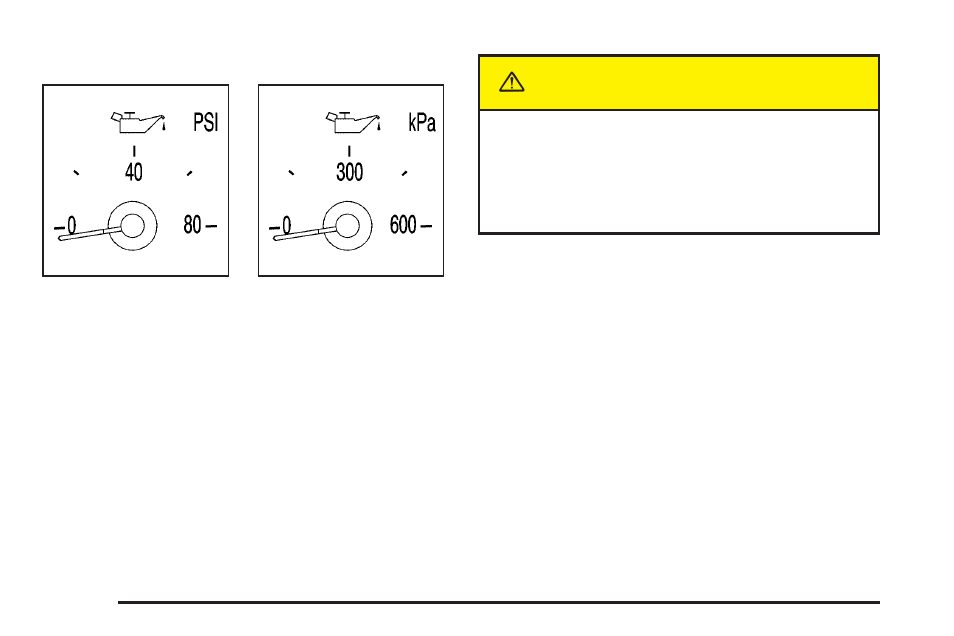 Engine oil pressure gage, Engine oil pressure gage -58, Caution | Cadillac 2005 XLR User Manual | Page 170 / 438