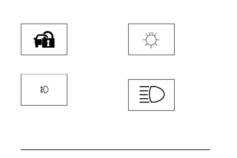 Security light, Fog lamp light, Lights on reminder | Highbeam on light | Cadillac 2005 XLR User Manual | Page 171 / 438