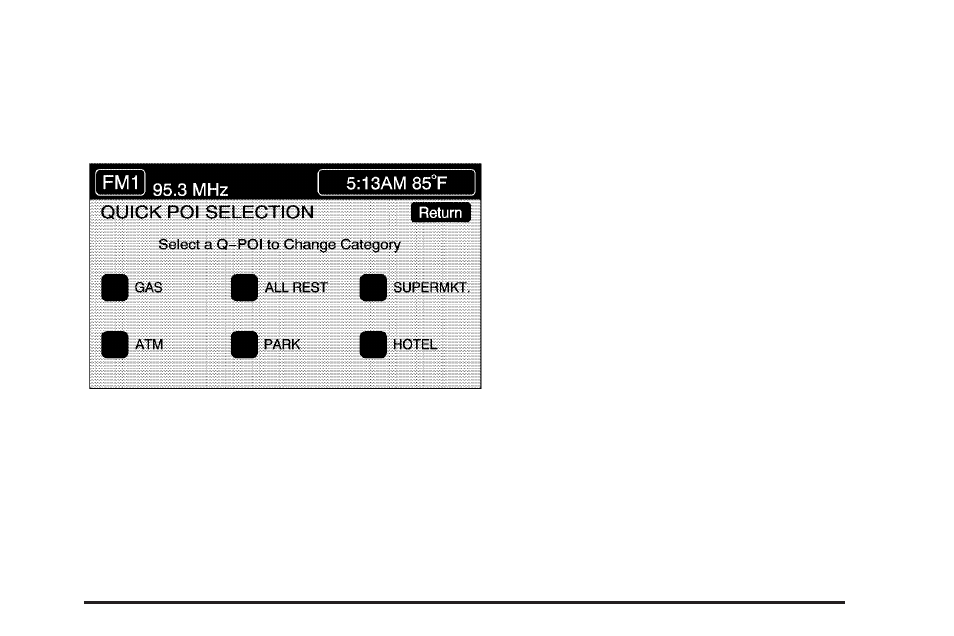 Quick poi (point of interest) selection | Cadillac 2005 XLR User Manual | Page 203 / 438