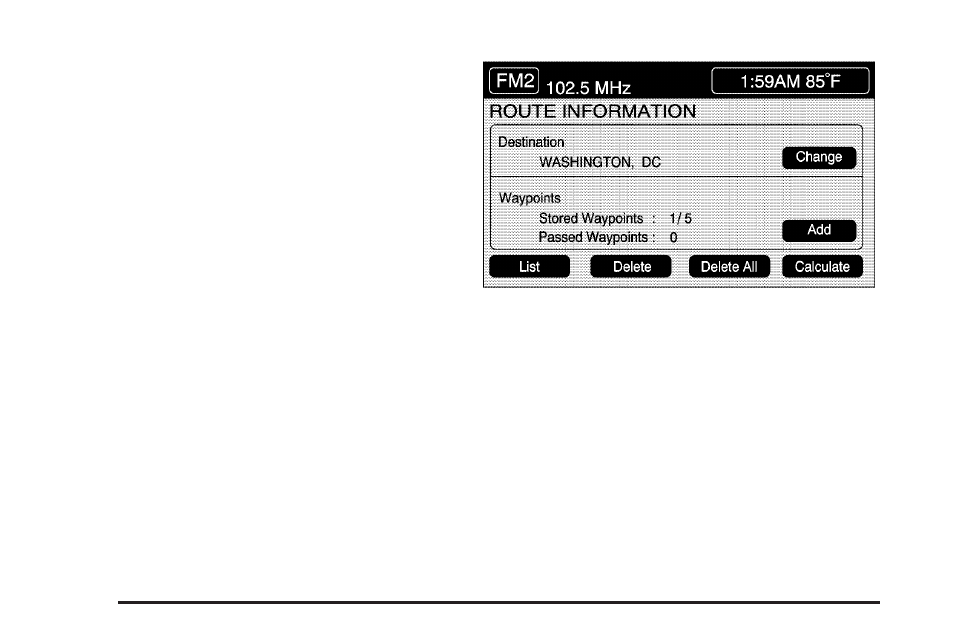 Adding a waypoint | Cadillac 2005 XLR User Manual | Page 212 / 438