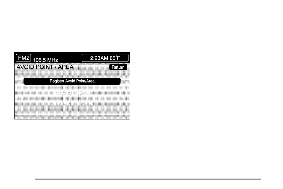 Edit avoid point/area, Edit avoid point/area -20, Registering an avoid point/area | Cadillac 2005 XLR User Manual | Page 214 / 438