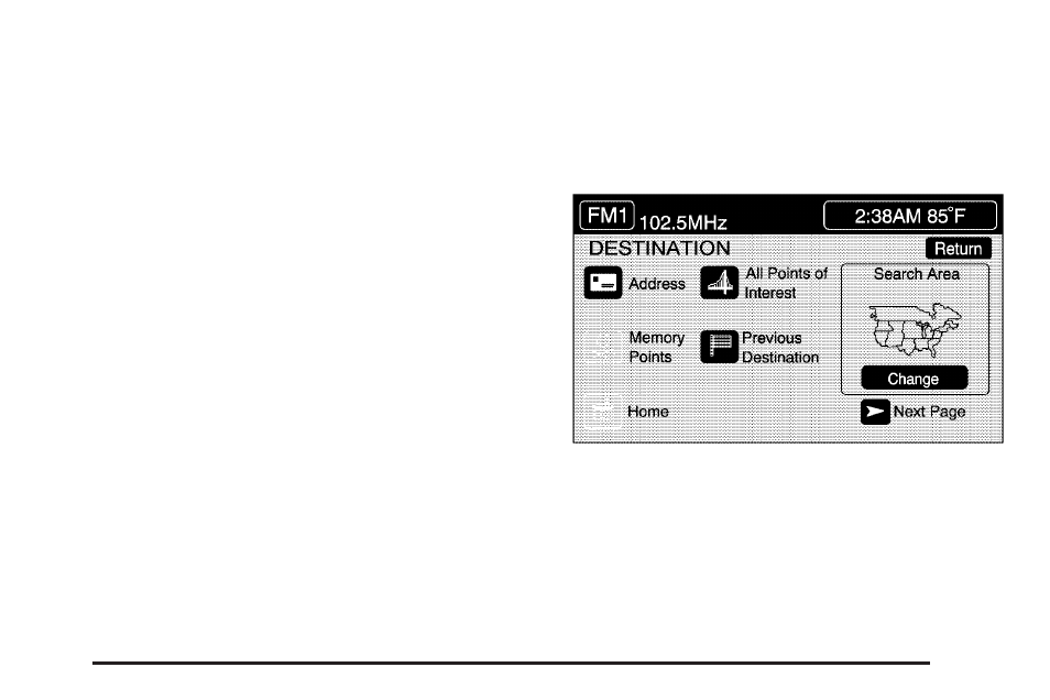 Enter destination, Enter destination -21, Editing an avoid point/area | Deleting an avoid point/area | Cadillac 2005 XLR User Manual | Page 215 / 438