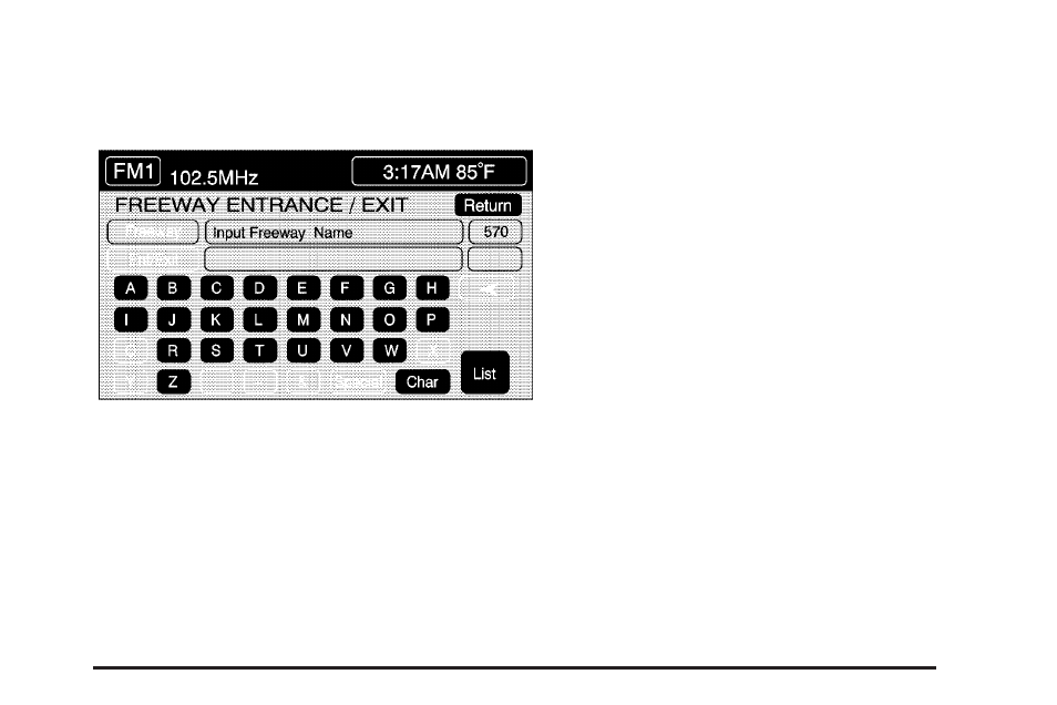 Freeway entrance/exit | Cadillac 2005 XLR User Manual | Page 223 / 438