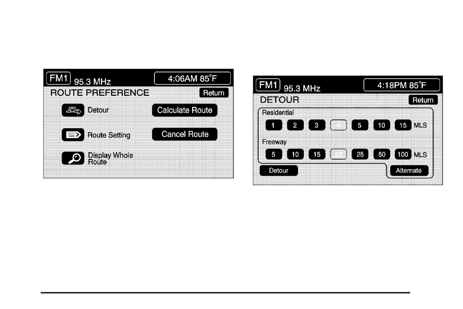 Route preference, Route preference -31, Detour | Cadillac 2005 XLR User Manual | Page 225 / 438
