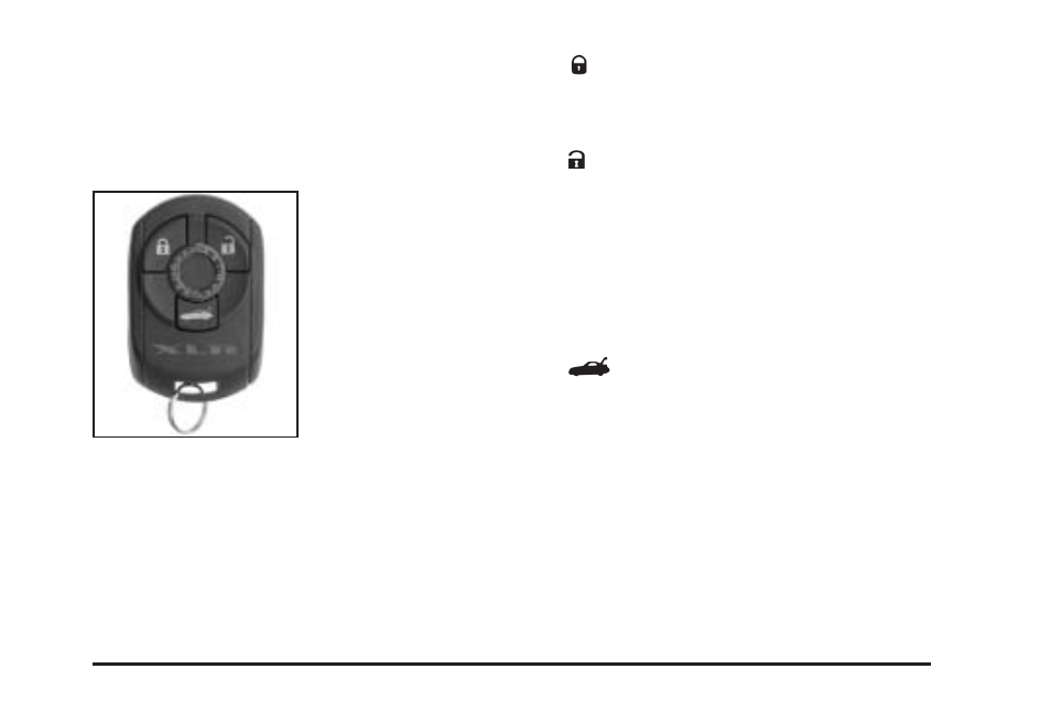 Keyless access system operation, Keyless access system operation -5 | Cadillac 2005 XLR User Manual | Page 61 / 438