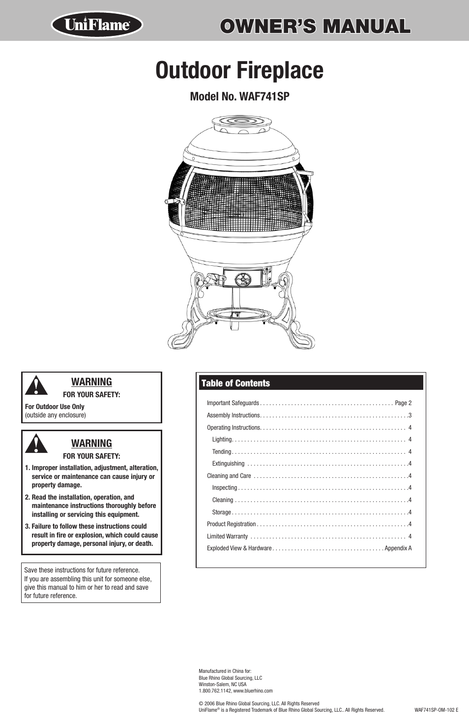 Blue Rhino WAF741SP User Manual | 5 pages