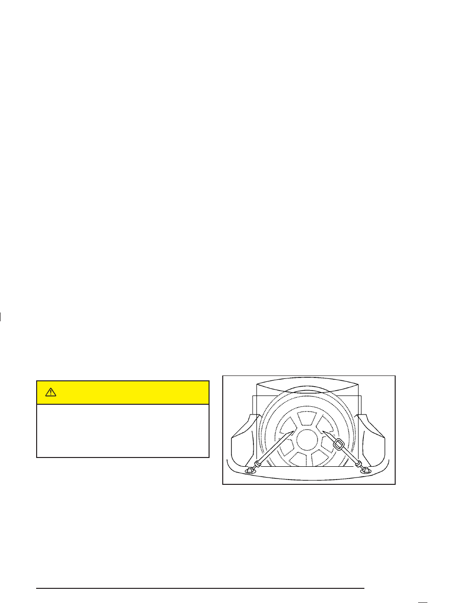 Storing a flat or spare tire and tools, Caution | Cadillac 2005 SRX User Manual | Page 373 / 442