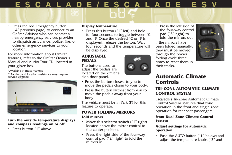 Automatic climate controls | Cadillac 2005 Escalade User Manual | Page 8 / 20