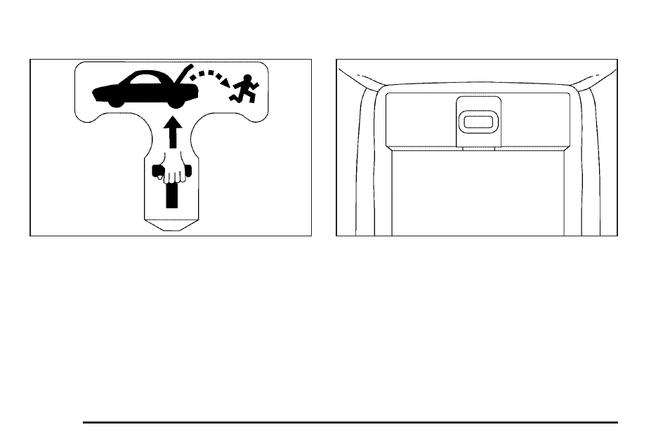 Emergency trunk release handle, Rear seat pass through | Cadillac 2005 DeVille User Manual | Page 76 / 416
