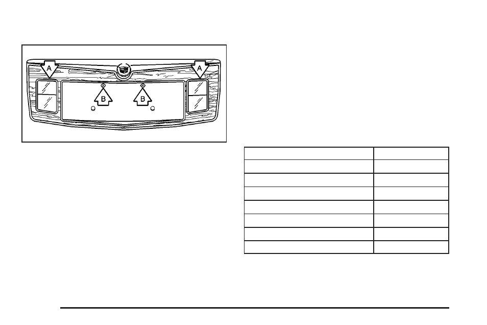 Back-up and license plate lamps, Replacement bulbs | Cadillac 2005 CTS User Manual | Page 332 / 436