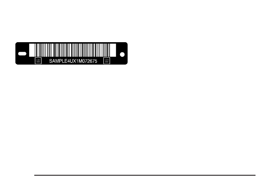Vehicle identification, Vehicle identification number (vin), Service parts identification label | Electrical system, Add-on electrical equipment, Vehicle identification -96, Electrical system -96, Add-on electrical equipment -96 | Cadillac 2005 CTS User Manual | Page 376 / 436