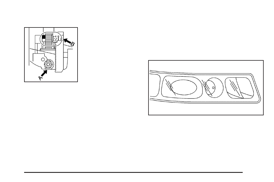 Headlamp horizontal aiming, Headlamp vertical aiming | Cadillac 2004 Seville User Manual | Page 311 / 410
