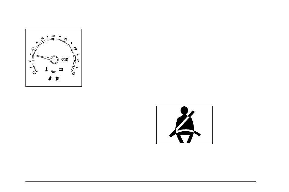 Tachometer, Safety belt reminder light, Tachometer -37 safety belt reminder light -37 | Cadillac 2004 CTS User Manual | Page 159 / 442