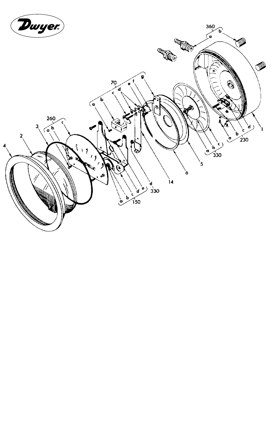 Exploded view series 2000, Magnehelic, Gage | CAMCORP Baghouse Collector User Manual | Page 33 / 55