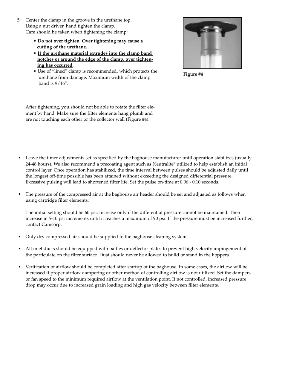 Operation procedures for bottom load collectors | CAMCORP Cartridge Collector User Manual | Page 16 / 57