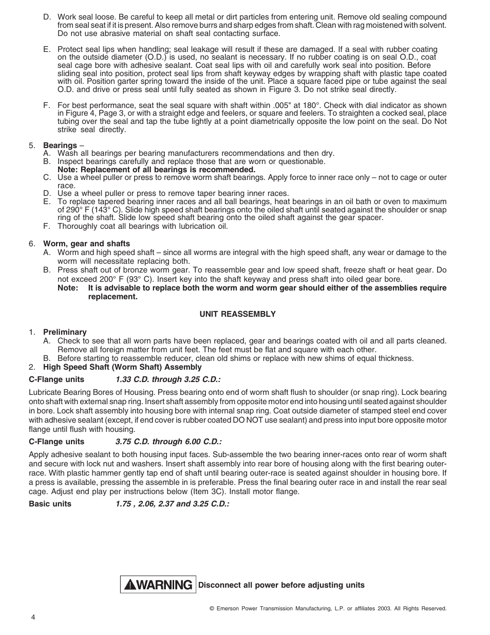 CAMCORP SWF with Internally Mounted Fan User Manual | Page 29 / 41