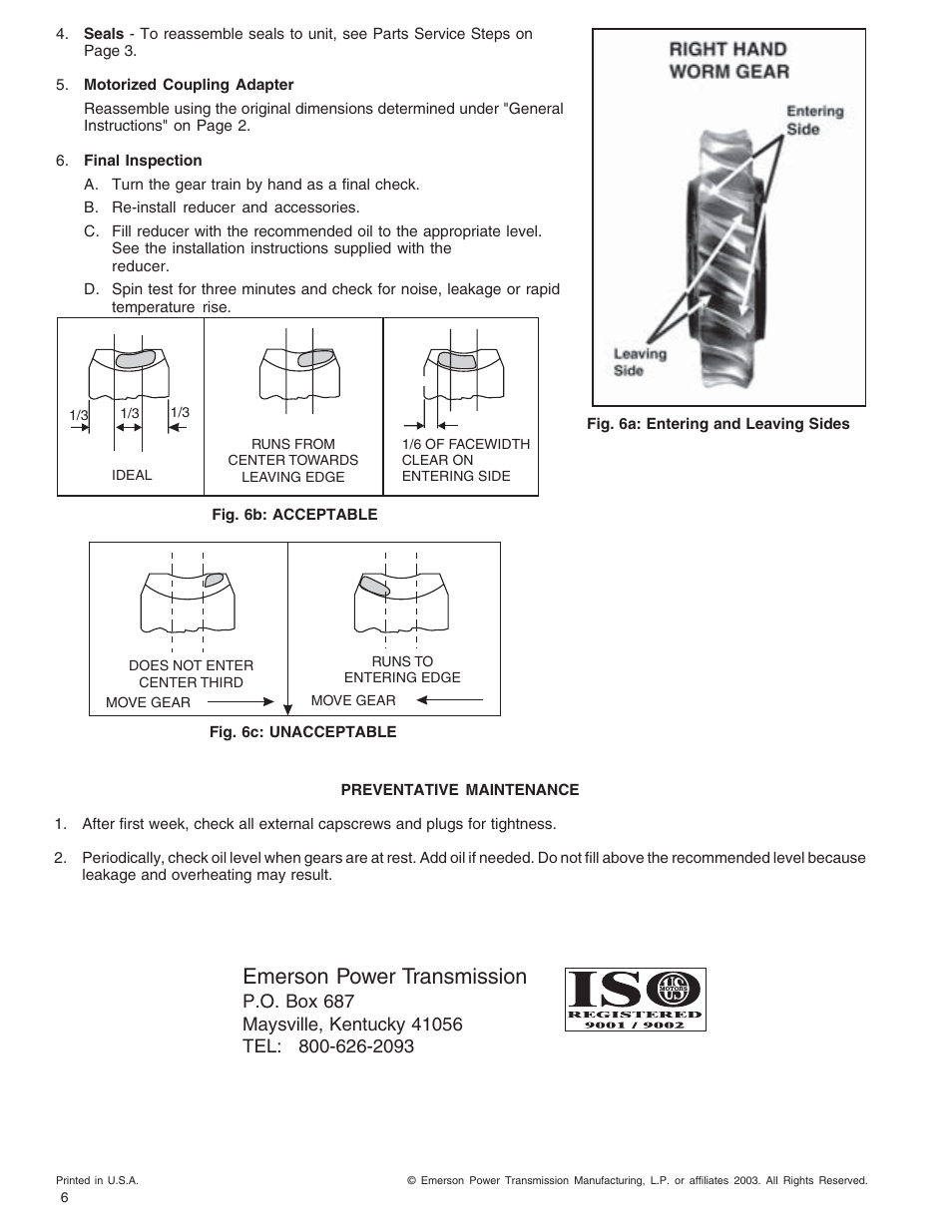 Emerson power transmission | CAMCORP SWF with Internally Mounted Fan User Manual | Page 31 / 41
