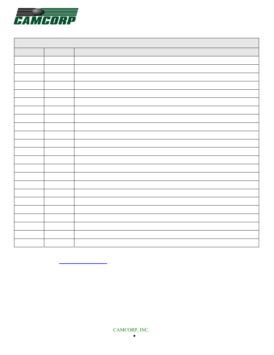 Camcorp reverse air components, Item | CAMCORP SWF with Internally Mounted Fan User Manual | Page 5 / 41