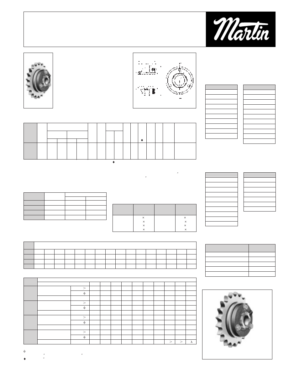 Torque-limiter clutches, Martin, Torque limiter | Torque-limiter clutch ratings, Bored to size torque limiters w/std. kw & i-ss | CAMCORP SWF with Externally Mounted Fan User Manual | Page 38 / 46