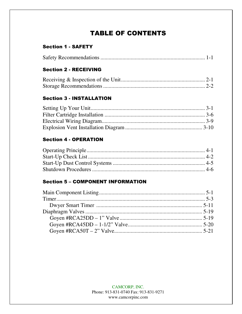 CAMCORP CAM-AIRO Vertical Cartridge User Manual | Page 2 / 46