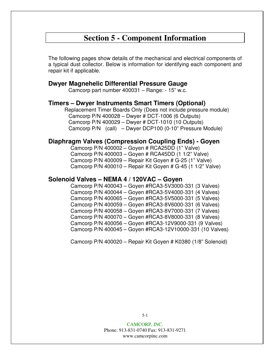 CAMCORP CAM-AIRO Vertical Cartridge User Manual | Page 25 / 46