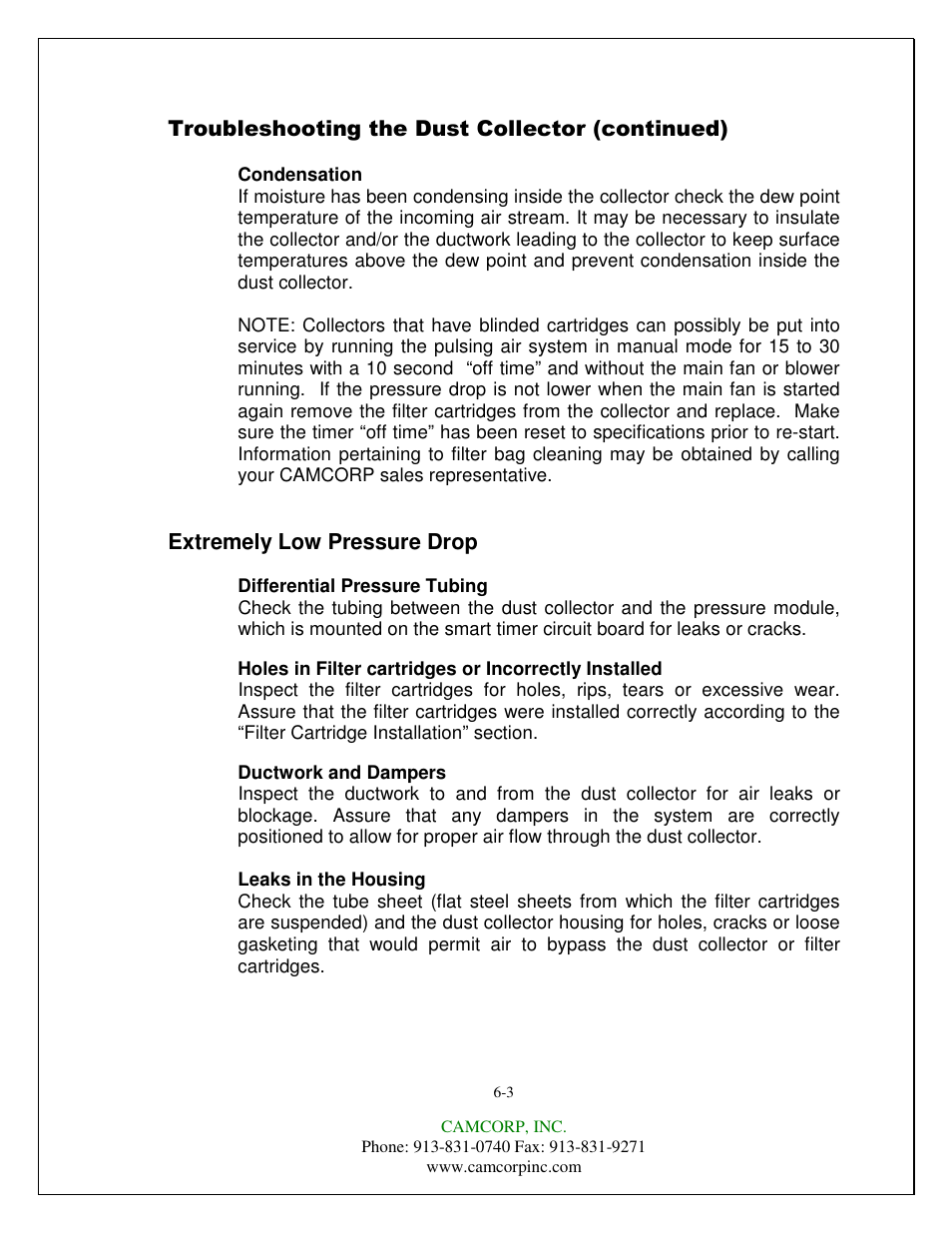 CAMCORP CAM-AIRO Vertical Cartridge User Manual | Page 40 / 46