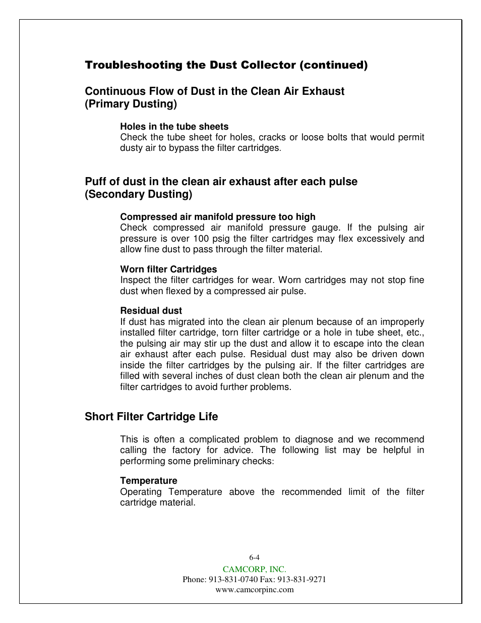CAMCORP CAM-AIRO Vertical Cartridge User Manual | Page 41 / 46