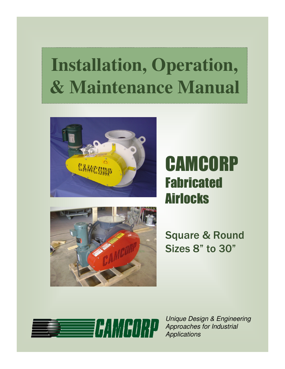 CAMCORP Fabricated Rotary Airlock User Manual | 33 pages