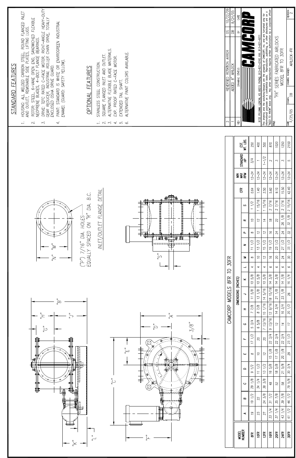 CAMCORP Fabricated Rotary Airlock User Manual | Page 33 / 33