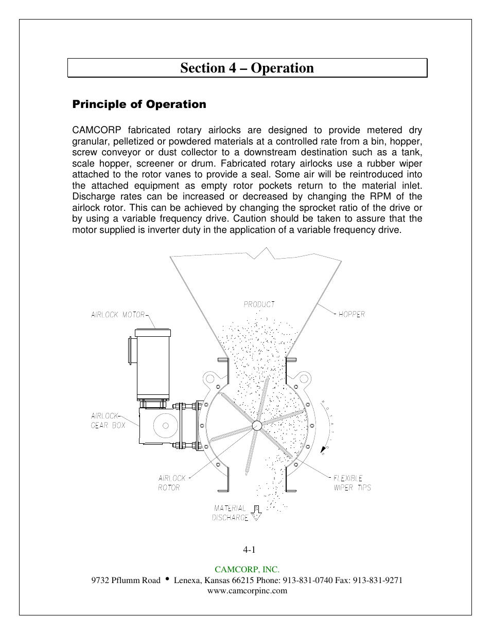 CAMCORP Fabricated Rotary Airlock User Manual | Page 7 / 33