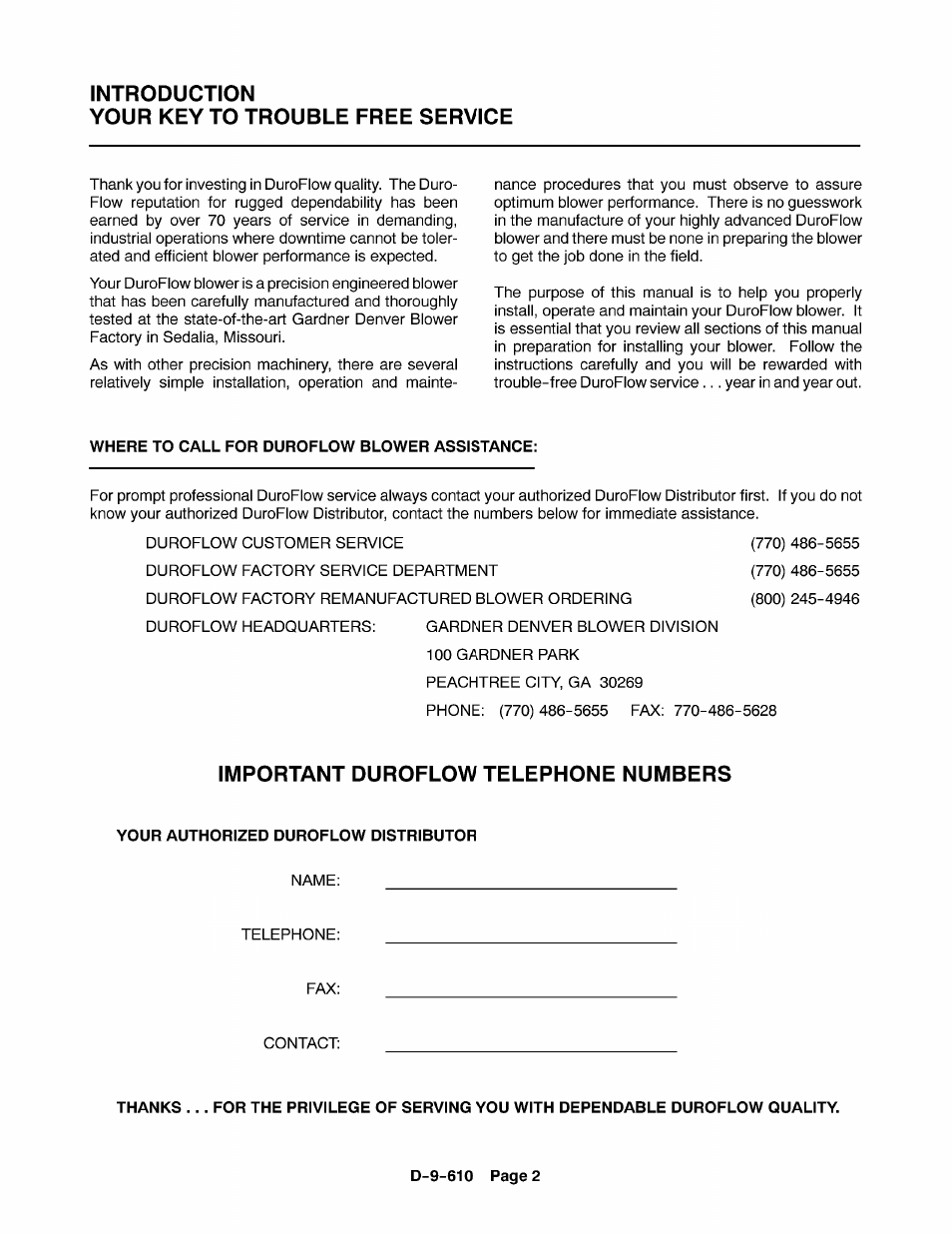 CAMCORP Blower Package with Duroflow Blower User Manual | Page 22 / 47